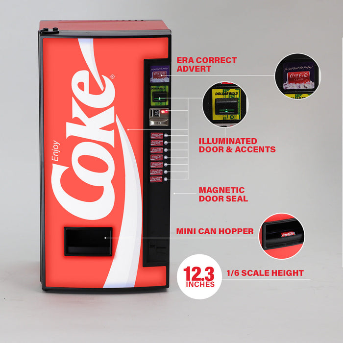 New Wave Toys 1:6 Scale Coca-Cola Classic Replica Vending Machine Mini Fridge