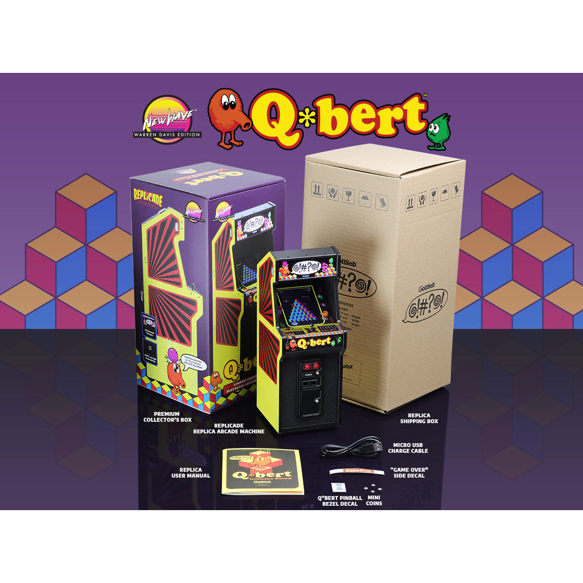 New Wave Toys Q*bert x RepliCade 1:6 Scale Arcade Warren Davis Edition ...